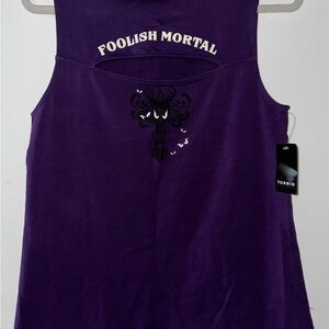 Torrid Dark Purple Haunted Mansion Graphic Tank Top